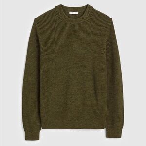NWT Madewell - Cotton Shaker-Stitch Crewneck Sweater - Medium - Green
